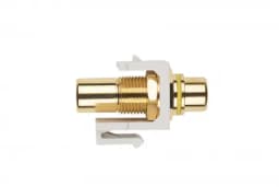 Вставка формата Keystone Jack с проходным адаптером RCA (желтый) Hyperline KJ1-RCA/YL-HG-WH