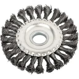 Кордщетка, тип "колесо", посадочный диаметр 22.2 мм, стальная витая проволока 125 мм