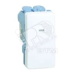 Выключатель двухполюсный с контрольной подсветкой узкий, 16А 250В, S27, сл.кость