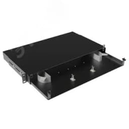 Оптическая полка выдвижная без лицевой панели неукомплектованная 1U черная DKC