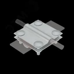 Соединитель крестообразный для прутка D 5-8 мм и полосы до 30 мм с 2 пластинами TD