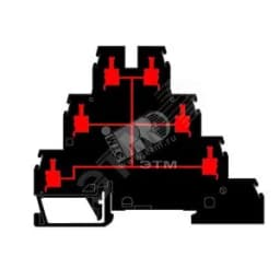 Клемма винтовая D4/6.T1 4мм.кв. черная TE Connectivity ОУЭО