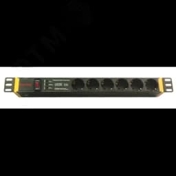 Блок розеток для 19" шкафов 6 розеток Schuko защита от перенапряжения DKC
