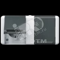 Розетка двойная горизонтальная SCHUKO 16A 250V накладная IP44