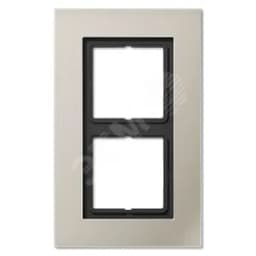 Рамка 2-я для горизонтальной/вертикальной установки  Серия- LS plus  Материал- металл  Цвет- нержавеющая сталь