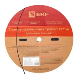 Термоусаживаемая трубка ТУТ нг 2/1 черная рулон EKF PROxima