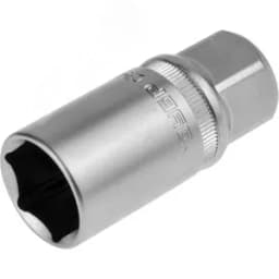 Торцовая головка "Мастер" свечная с резиновой вставкой (1/2"), Cr-V, FLANK, хроматированное покрытие, 21мм