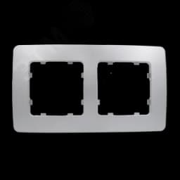 Рамка двухместная, скрытой установки, цвет серебро