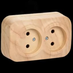 GLORY Розетка двухместная наружная без заземления сосна IEK