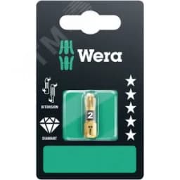 Бита биторсионная 855/1 BDC PZ SB алмазное покрытие хвостовик 1/4 C 6.3 PZ 2X25 мм с держателем-еврослот