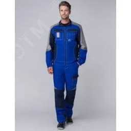 Костюм Формула (ткань Смесовая,240) полукомбинезон, васильковый темно-синий светло-серый48-50 170-176