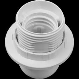 Патрон люстровый Е27 пластик с кольцом белый