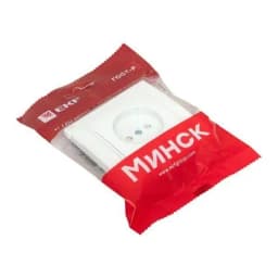 Розетка 1-м СП Минск 10А IP20 без заземл. защ. шторки бел. Basic EKF ERR10-022-100