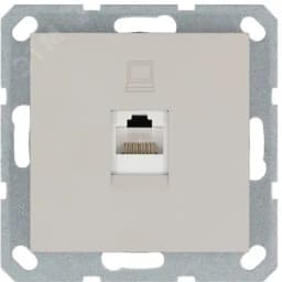 Интернет-розетка RJ45 с накладкой, цвет Тауп