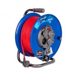 Удлинитель КОСМОС катушка 16А 4 гн ПВС 3*1,5 50м IP44 с заземлением КОСМОС