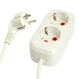 Удлинитель двухместный сз STEKKER HM062105 3x1мм2 5м серия Home У10001 белый 49341