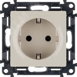 Valena LIFE Розетка силовая 2К+З 16А 250В с лицевой панелью винтовые зажимы слоновая кость