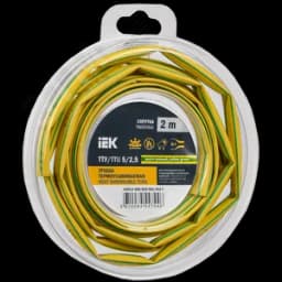 Трубка термоусадочная ТТУ нг-LS 5/2,5 желто-зеленая (2м/упак) IEK