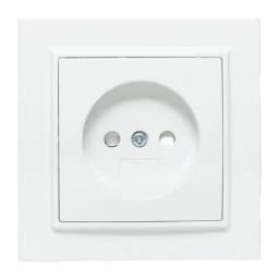 Минск Розетка 1-местная СП без заземления, 10 А, с защ.штор., белая EKF Basic