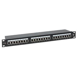 Патч-панель TERACOM PRO 19'' Cat.5E 1U полный экран STP 24 порта RJ-45 Dual IDC с органайзером EKF