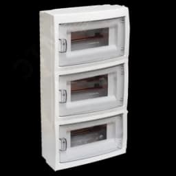 Щит распределительный навесной с 0 шиной 36М пластиковый белый прозрачная дверь БелТИЗ