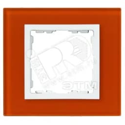 Рамка на 3 поста, S82N, оранжевый - белый (стекло) Simon