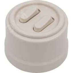 Выключатель Лизетта 2-кл., пластик, цвет Песочное золото (клавишный)