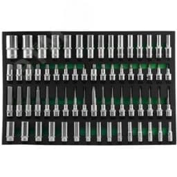Набор головок торцевых глубоких 3/8", 1/2"DR и насадок торцевых 1/2"DR с вставками-битами в EVA ложементе 560x400 мм, 66 предметов