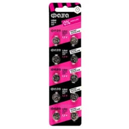 Элемент питания алкалиновый "таблетка" LR44/LR1154/AG13/G13 1.5В BL-10 (уп.10шт) ФАZА 5002821