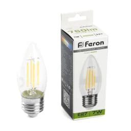 Лампа светодиодная Feron LB66 Свеча E27 7W 4000K 38271