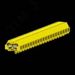 Клемма TB 2-2 с бок. подключ. с защелк. ножками, сечение 1,5 мм. кв., желтая