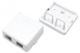 Корпус настенной розетки для установки 2-х вставок типа Keystone Hyperline SBB3-2-WHJack