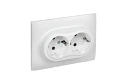 Розетка 2-м SKANDY 16А с заземл. защ. шторки в сборе SK-R07W арктич. бел. IEK SK-R24-16-K01-F