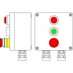 Взрывозащищенный пост управления из алюминия CPE-A-17 -(2xP1B(11) -1xP3E(11)) - 2x6018AASBKGM2SB(C)1Ex d e IIC T6 Gb / Ex tb IIIC T80°C Db IP66 DKC