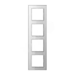 Рамка 4-я для горизонтальной/вертикальной установки Серия- ACreation Материал- стекло Цвет- белый AC584GLWW JUNG