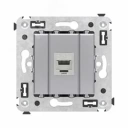 Avanti Компьютерная розетка RJ-45 без шторки в стену, кат.6А одинарная экранированная,  Закаленная сталь