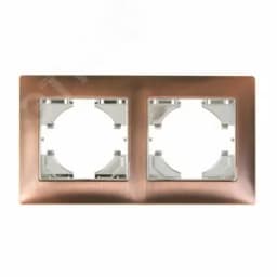 Рамка 2-местная Bravo цинк, бронза GUSI ELECTRIC