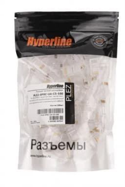 Разъем легкой оконцовки RJ-45 (8P8C) под витую пару Hyperline PLEZ-8P8C-UA-C5-100