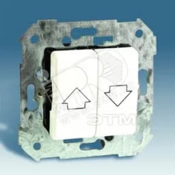 Механизм для управления жалюзи (кнопки без блокировки), 10А 250В, S27, белый Simon