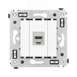 Avanti Компьютерная розетка RJ-45 без шторки в стену, кат.6А одинарная экранированная,  Белое облако