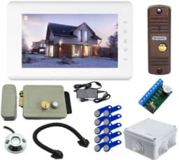 Комплект СКУД и видеодомофона Mia Kit для дома (с замком и ключами TM / на калитку) Tantos
