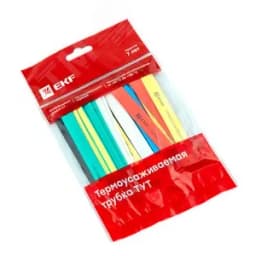 Трубка термоусаживаемая ТУТ нг 8/4 (7 цветов по 3шт) 100мм PROxima EKF