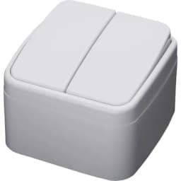 Выключатель STEKKER PSW104220 двухклавишный открытой установки 250В 10А IP20 белый серия Basic 39032