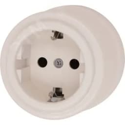 Розетка Лизетта с заземлением, пластик, цвет Песочное золото