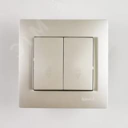 KARINA Выключатель проходной двойной жемчужно-белый перламутр (10шт/120шт)