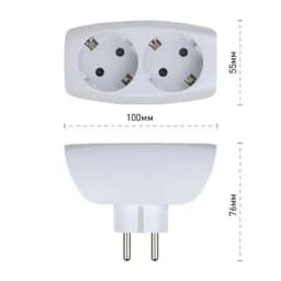 Разветвитель 2-м с заземл. 16А IP20 SP-2e-W защ. шторки бел. Эра C0045528