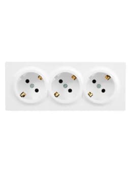 Розетка 3-мест. с заземл. LETO закрытый корпус ПБТ бел. LEZARD 752-0200-127BUP