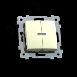 Мария Механизм выключателя двухклавишного скрытой установки с индикацией С510-440, слоновая кость Кунцево