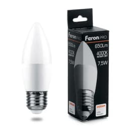 Лампа светодиодная FeronPRO LB1307 Свеча E27 75W 4000K OSRAM LED 38057