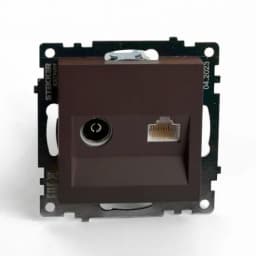 Розетка телевизионная 1местная механизм STEKKER GLS00710604 75 Ом 5862МГц серия Катрин черный 49185